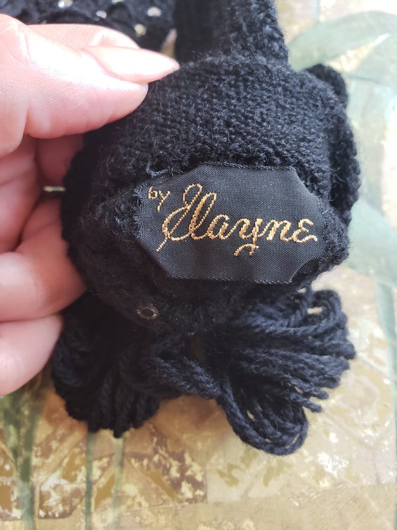Vintage by Elayne Black Gloves Ladies Retro Clear… - image 6