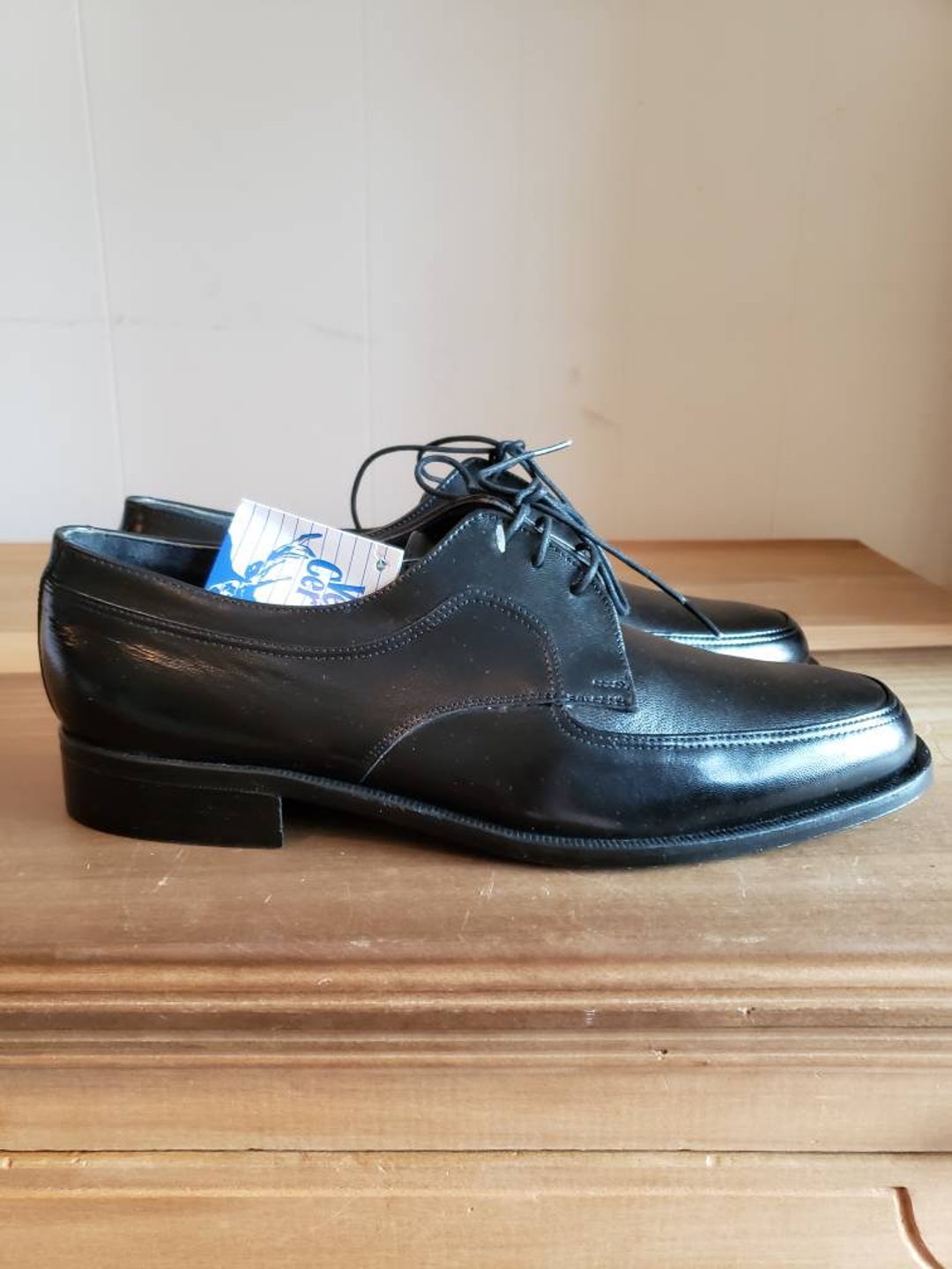 Vintage Never Worn Greek Black Deer Leather Mens Shoes  display picture 2