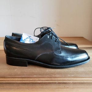 Vintage Never Worn Greek Black Deer Leather Mens Shoes European Size 43 1990s Greece