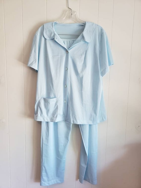 Vintage Hollywood Vassarette Pale Blue Pajama Set Size 34 Made in the USA  Nylon as is Irregular -  Canada