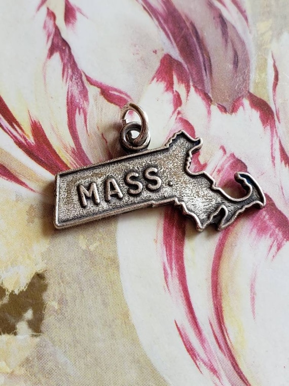 Massachusetts State Charm Antiqued Sterling Silver Massachusetts State Charm Antiqued Sterling Silver