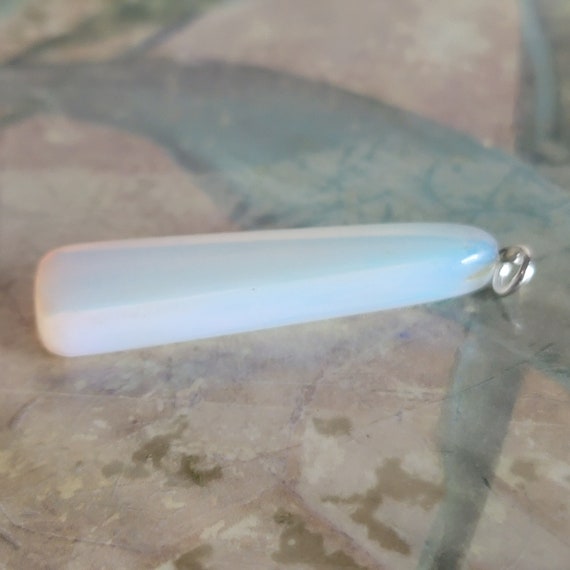 Vintage Sterling Silver and Opalescent Opalite Lo… - image 5