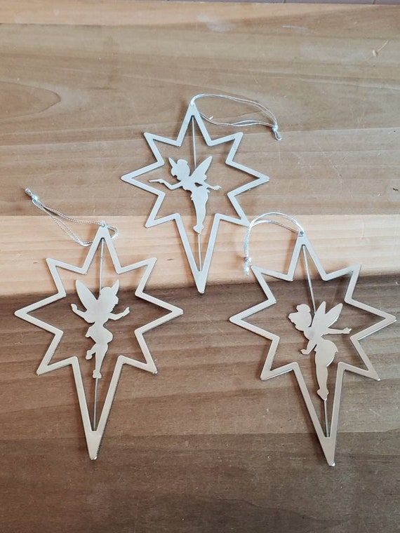 Vintage Set of 3 Disney Spinning Tinker Bell Silhouette Star Vintage Set of 3 Disney Spinning Tinker Bell Silhouette Star