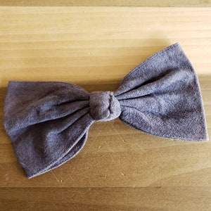 Vintage Large Blue Suede Bow French Barrette 1980s image 1