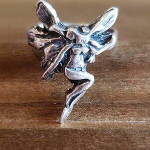 Vintage Sterling Silver Fairy Ring 925 Size 6 Wiccan Goddess