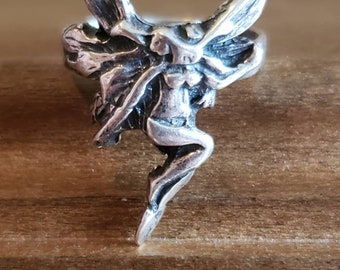 Vintage Sterling Silver Fairy Ring 925 Size 6 Wiccan Goddess