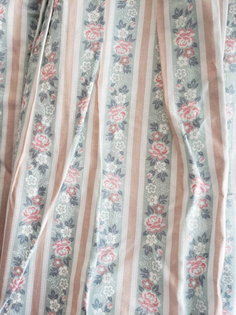 Vintage Huber Sportmoden Floral Striped Skirt Lined Size 42 1980s West Germany Roses Pastels
