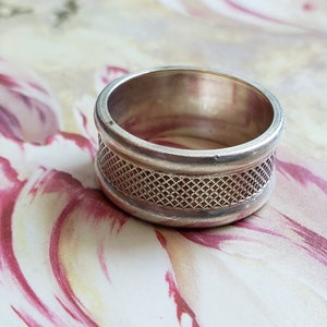Vintage Sterling Silver Band Ring 1990s Wedding Band 925 Size 8 Made in ...