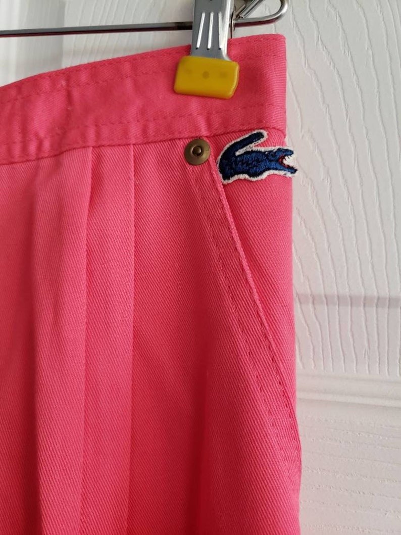 Vintage Never Worn Izod For Girls Lacoste Girls Hot Pink Pants Hidden Button Size 12 Made in the USA Creased Darts 1980s image 7