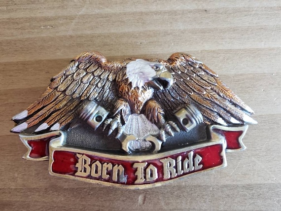 ?1991 VTG?Born to Ride buckle Born to Ride Eagle Vintage 1991 Motorcycle Bikers The Great  main image 4