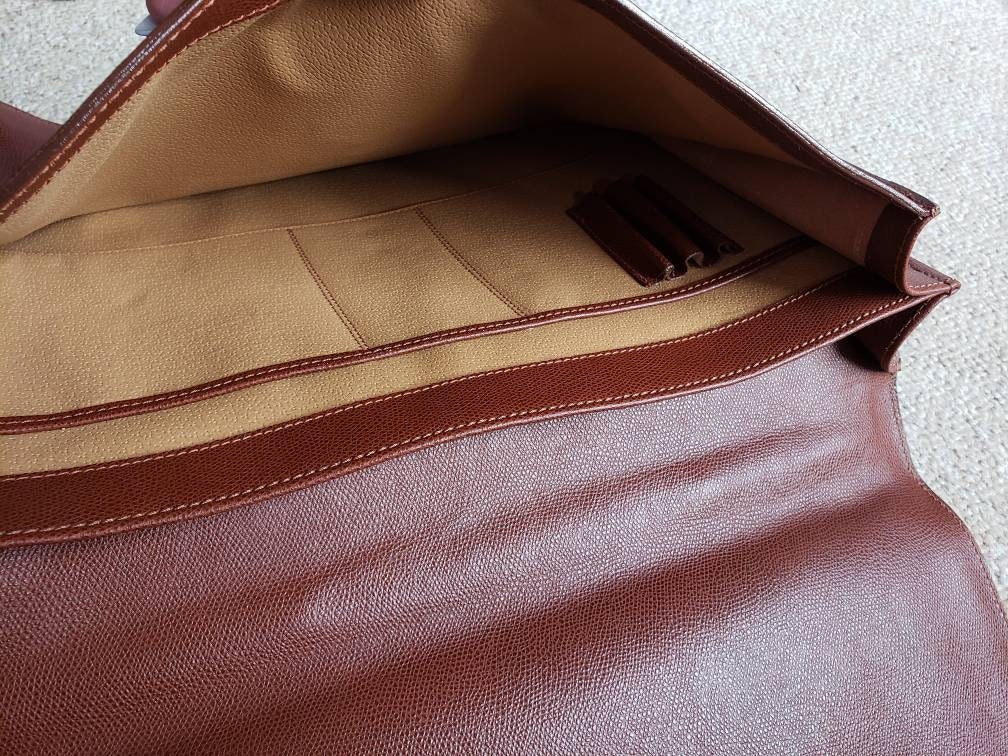 Vintage Pielle Textured Leather Brief Case Attache Case Tan | Etsy