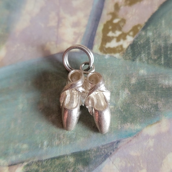 Vintage Sterling Silver Ballet Slippers Toe Shoes… - image 1