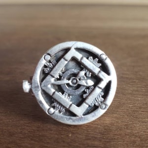 Vintage Sterling Silver Steampunk Clock Watch Ring Size 7.75