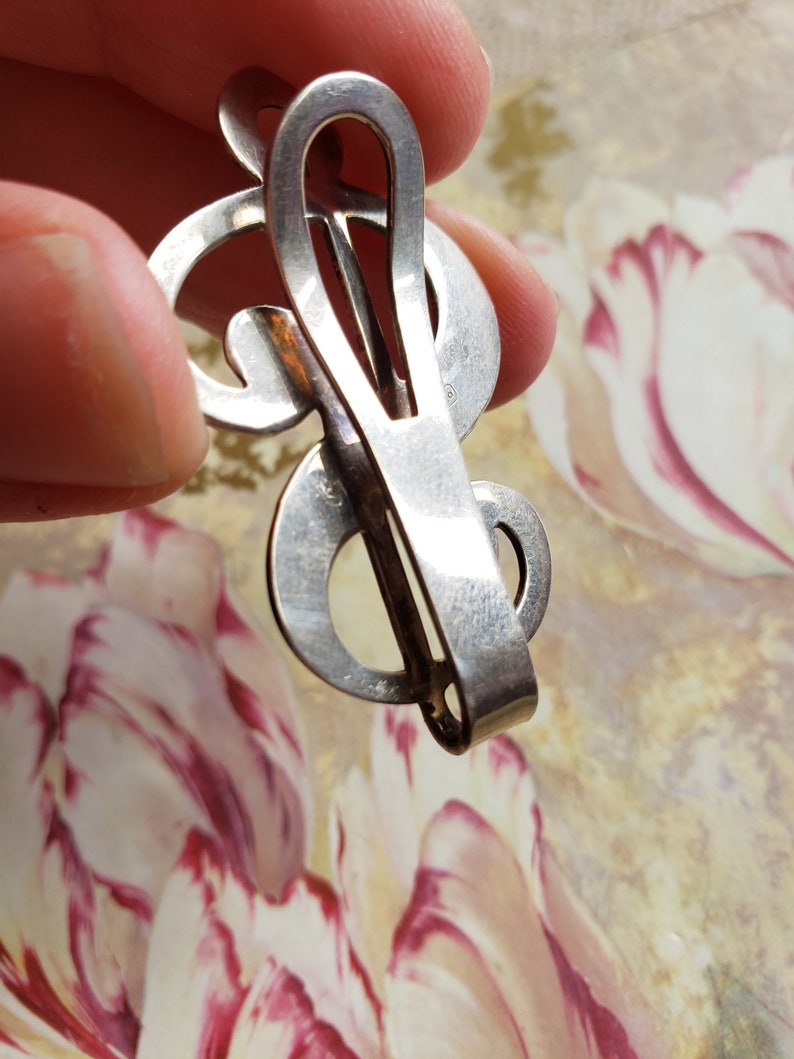 Vintage R Blackington Sterling Silver Dollar Sign Money Clip Hallmarks Maker/'s Mark Signed 1960s
