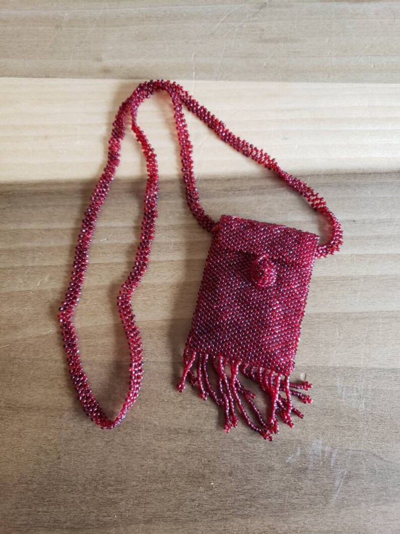 Vintage Miyuki Necklace Woven Seed Bead Accessory Change Purse | Etsy