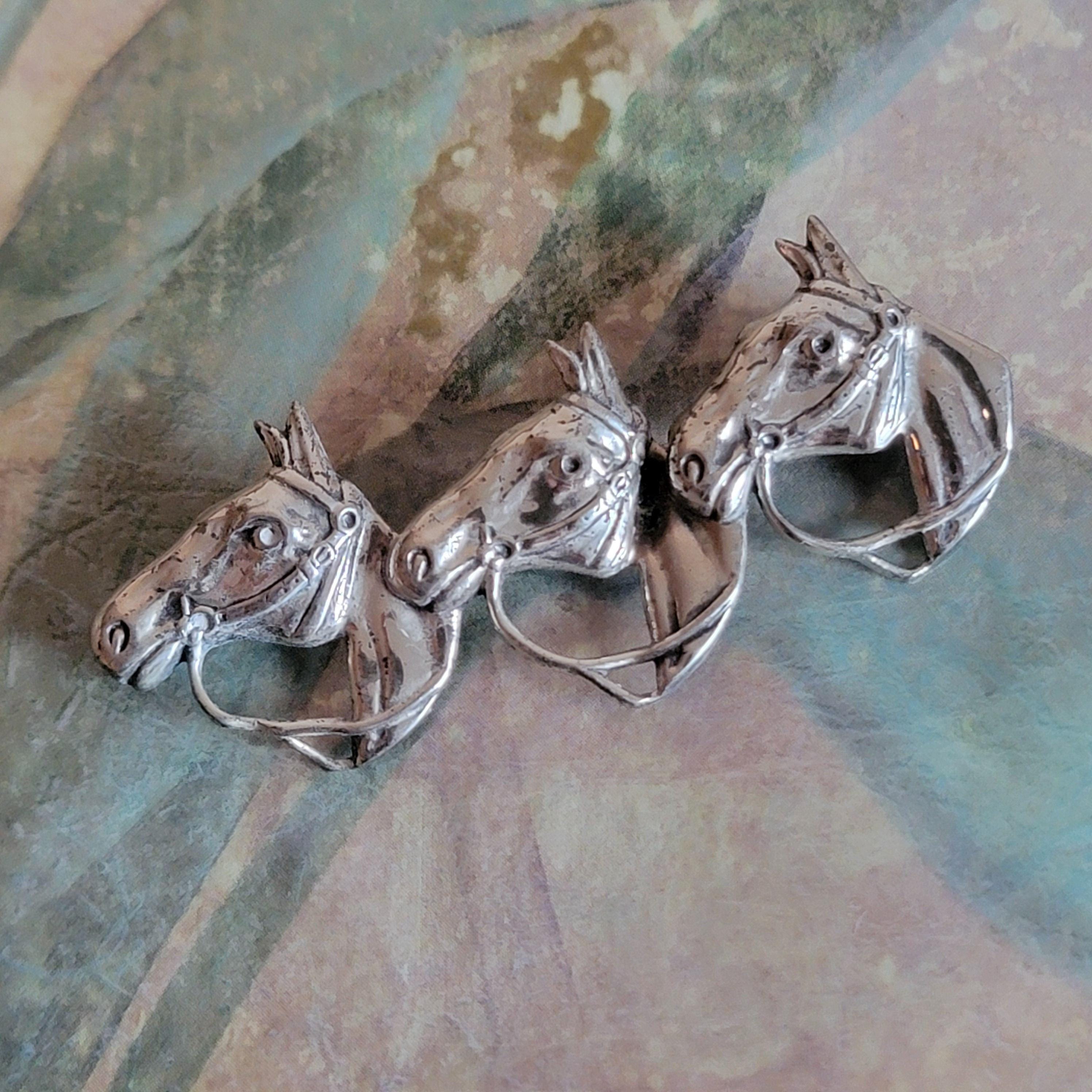 Bracelet vintage en argent sterling de 7 pouces avec fers à cheval