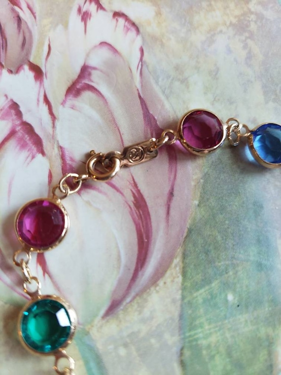 Vintage Pink Stone Bracelet, Miracle Bracelet. 1970s Boho