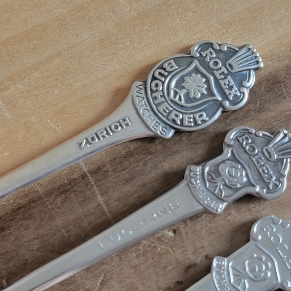 Vintage Bucherer Rolex Souvenir Spoons, Switzerland Cities Lot - Etsy