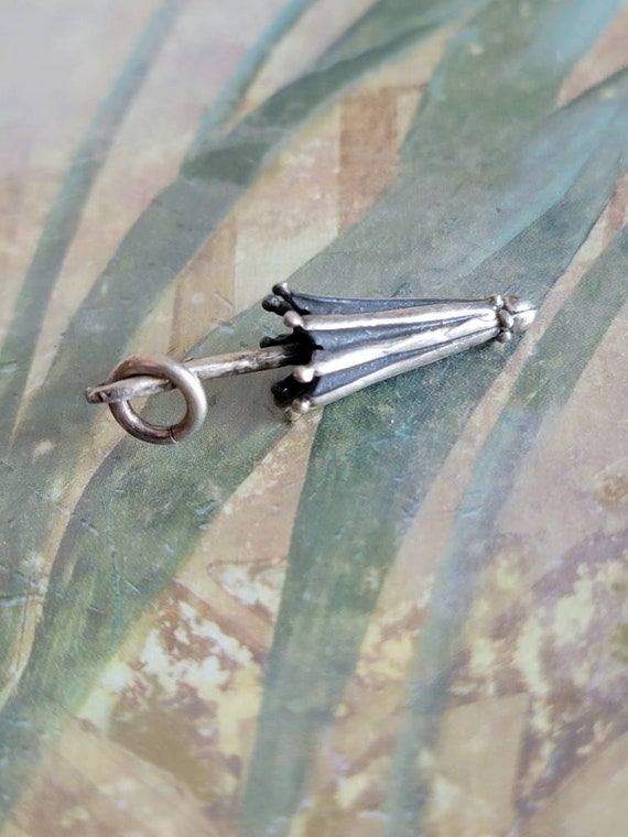 Vintage Sterling Silver Umbrella or Parasol Penda… - image 3