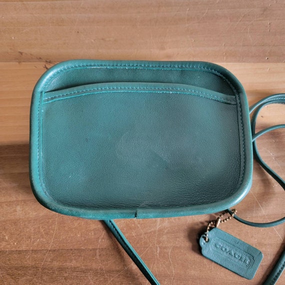 Vintage Small Coach Hadley Jade Green Leather Cro… - image 2