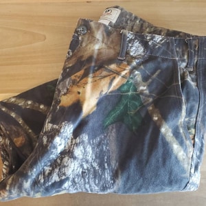Vintage Mossy Oak Mens Hunting Cargo Pants Size 36 x 34 Camouflage Leaves