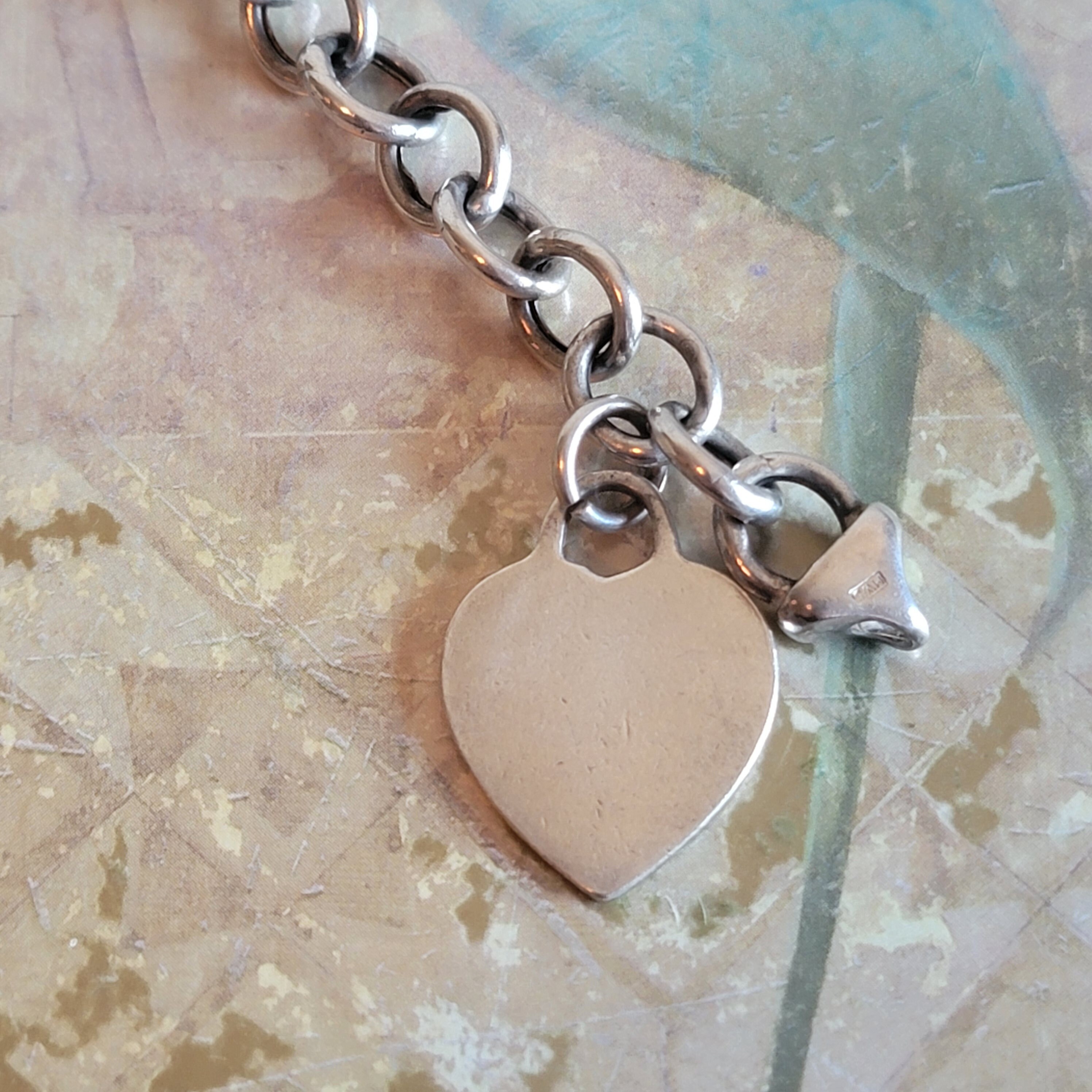 お手頃価格 Vintage Sterling Silver 925 Bracelet and Heart Pendant Charm アクセサリー