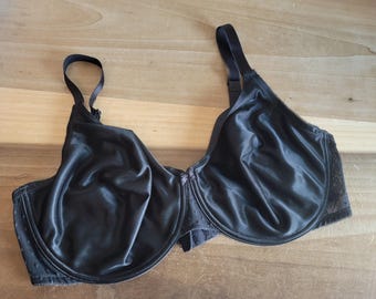 Vintage Victoria's Secret Bra: Black Polka Dot Mesh, 38 DD