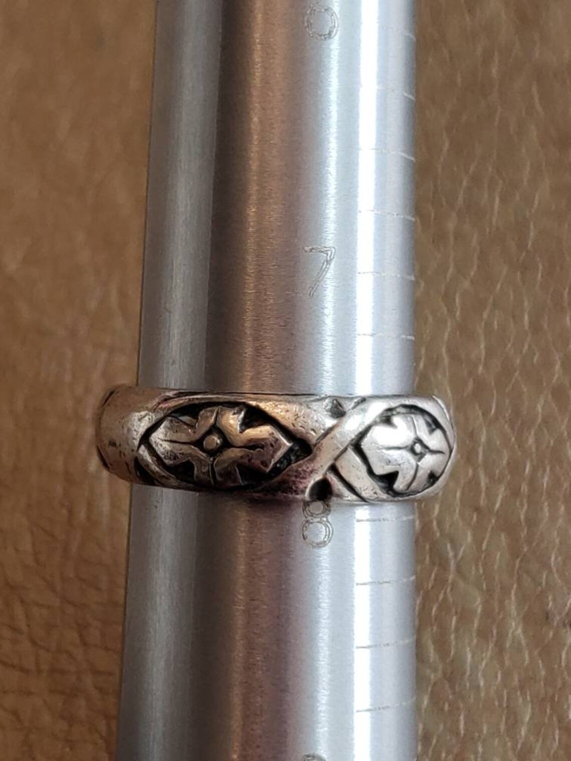 Vintage Sterling Silver Repeating Pattern Band Ring 1990s Wedding Band ...