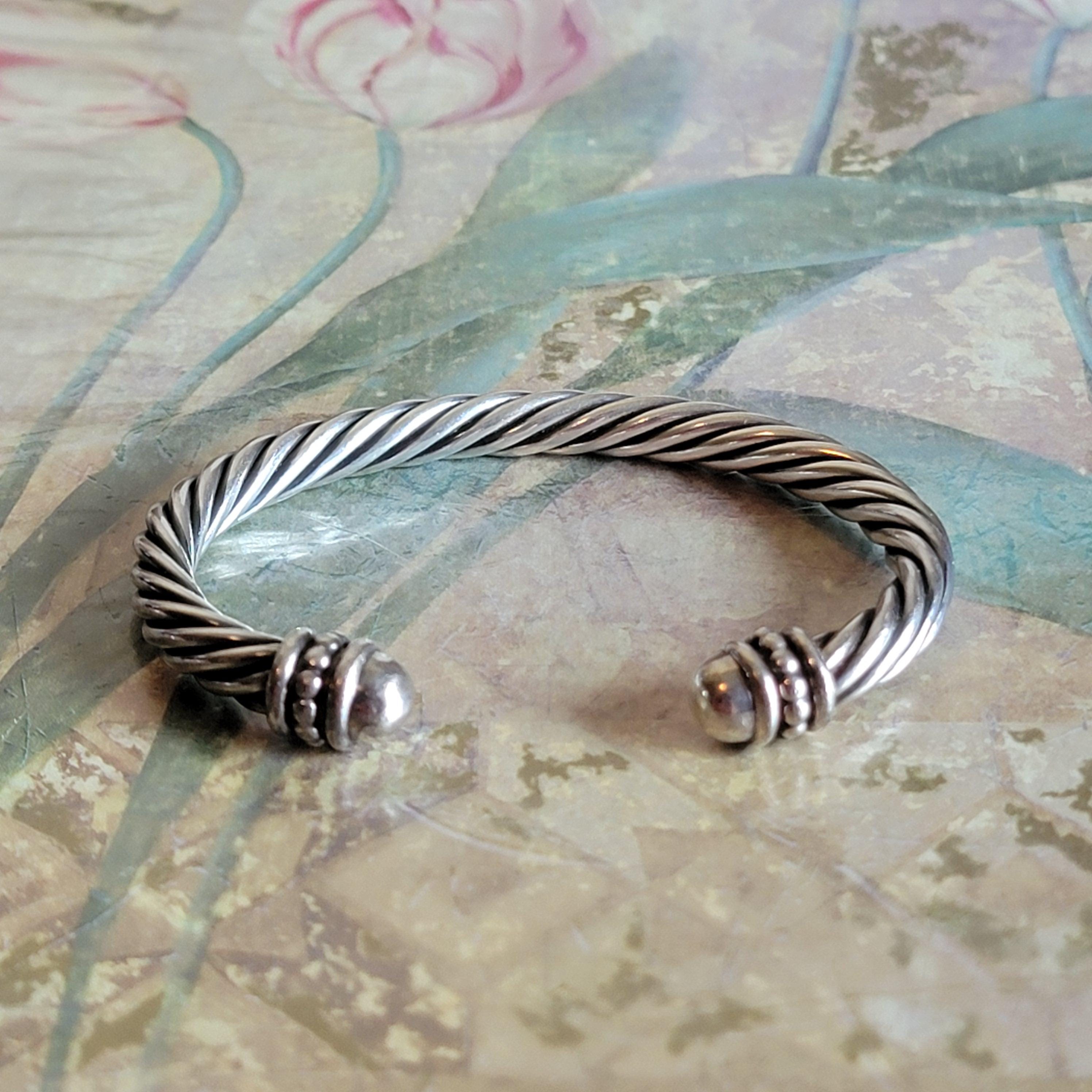 Vintage Sterling Silver Twist Cuff Bracelet 925 - Etsy