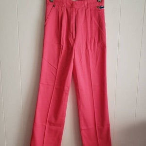 Vintage Never Worn Izod For Girls Lacoste Girls Hot Pink Pants Hidden Button Size 12 Made in the USA Creased Darts 1980s image 3