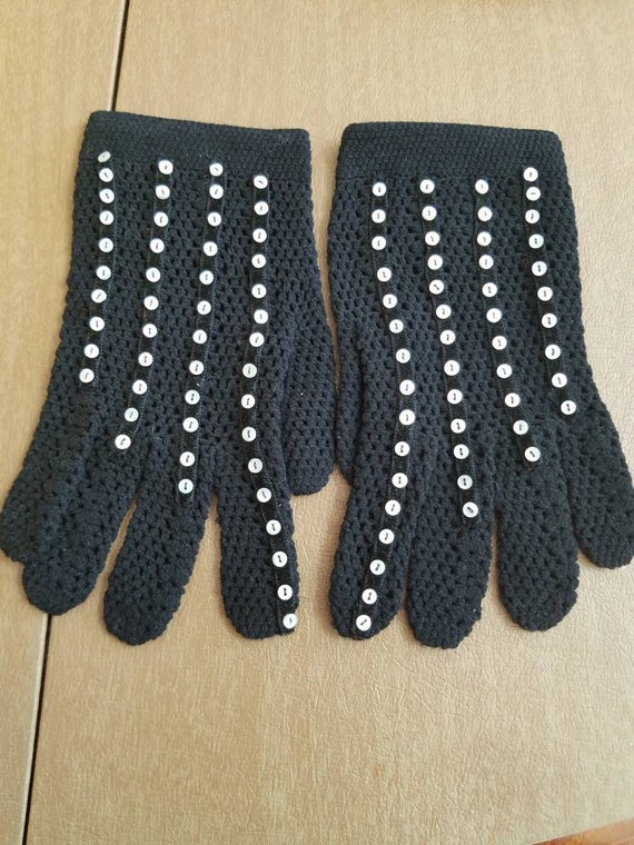 Vintage by Elayne Black Gloves Ladies Retro Croch… - image 9