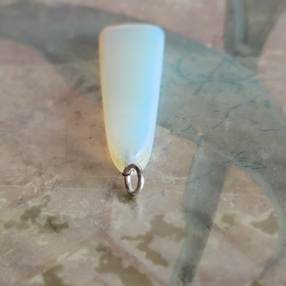 Vintage Sterling Silver and Opalescent Opalite Lo… - image 4