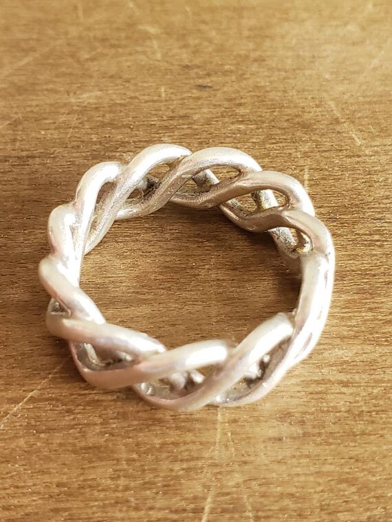 Vintage Sterling Silver Celtic Knot Band Ring Uni… - image 5
