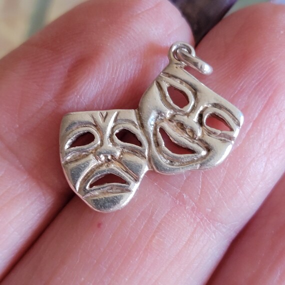 Vintage Sterling Silver Masks of Tragedy and Come… - image 7