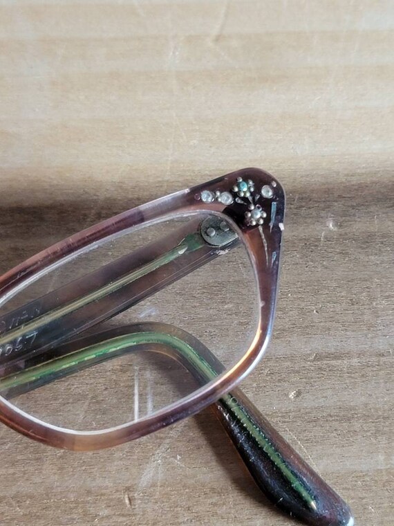 Vintage Prescription Tortoise Shell Eyeglasses Ey… - image 3