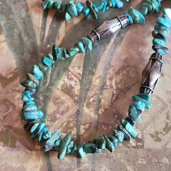 Vintage Sterling Silver Bead and Turquoise Chip B… - image 7