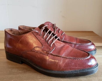Vintage Giorgio Brutini Reddish Brown Leather Mens Shoes Size 10 1990s