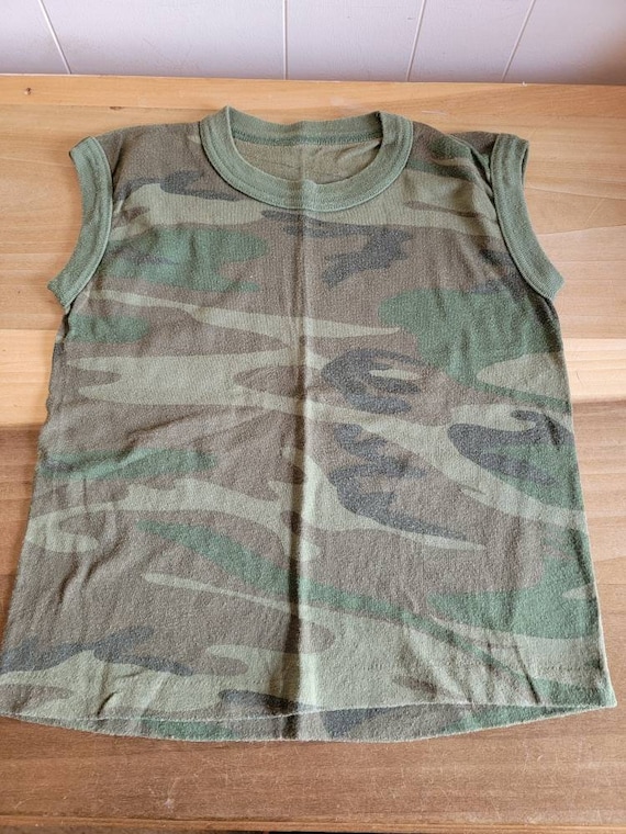 Vintage Boys Camouflage Sleeveless Ringer Shirt Su