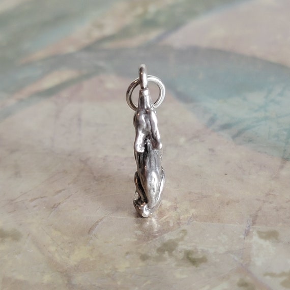 Vintage Sterling Silver Howling Coyote Pendant or… - image 2