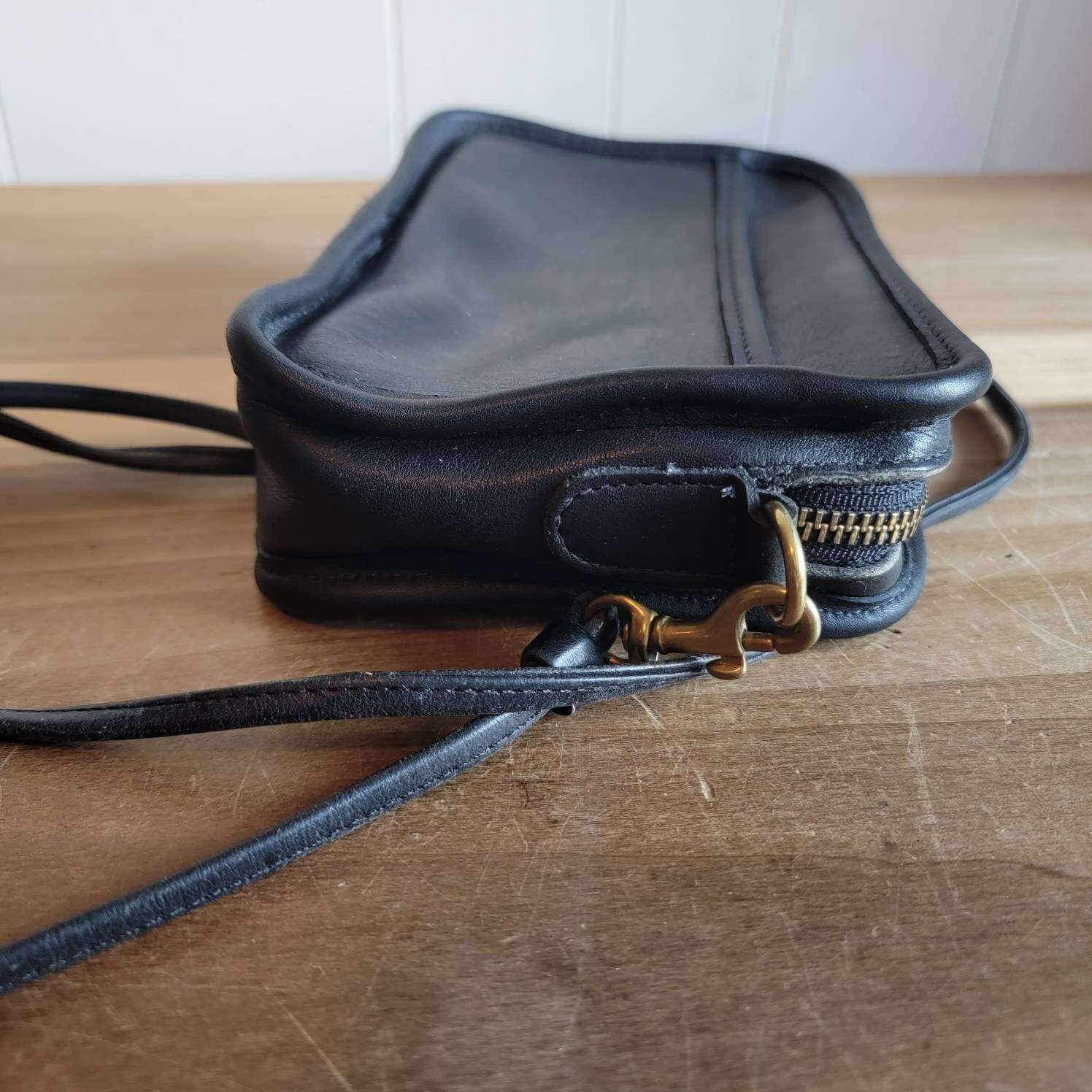 ◎vintage◎COACH Mini Body Bag BLACK vintage coach leather small stitched black crossbody with