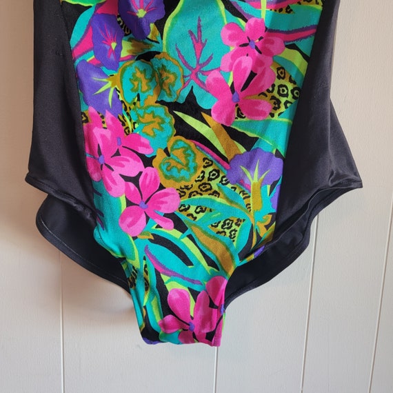 Vintage Rose Marie Reid Bathing Suit Black Tropic… - image 3