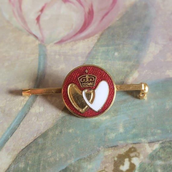 Vintage Blood Donors Royal Badge Brooch, Signed TKS, United Kingdom