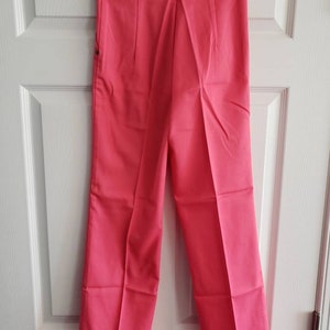 Vintage Never Worn Izod For Girls Lacoste Girls Hot Pink Pants Hidden Button Size 12 Made in the USA Creased Darts 1980s image 5