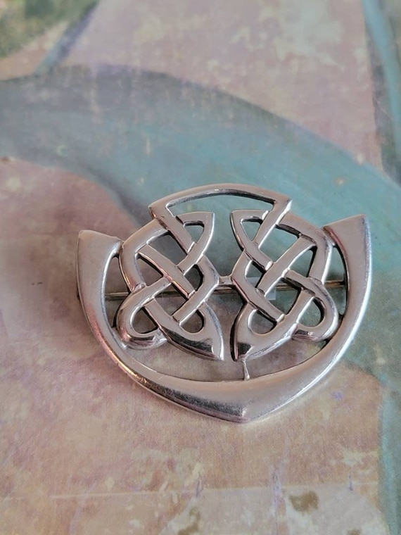 Vintage Sterling Silver Celtic Knots Brooch or Pin