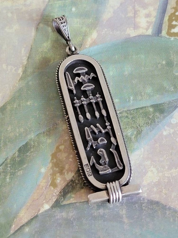 Vintage Sterling Silver Cartouche Hieroglyphics Eg