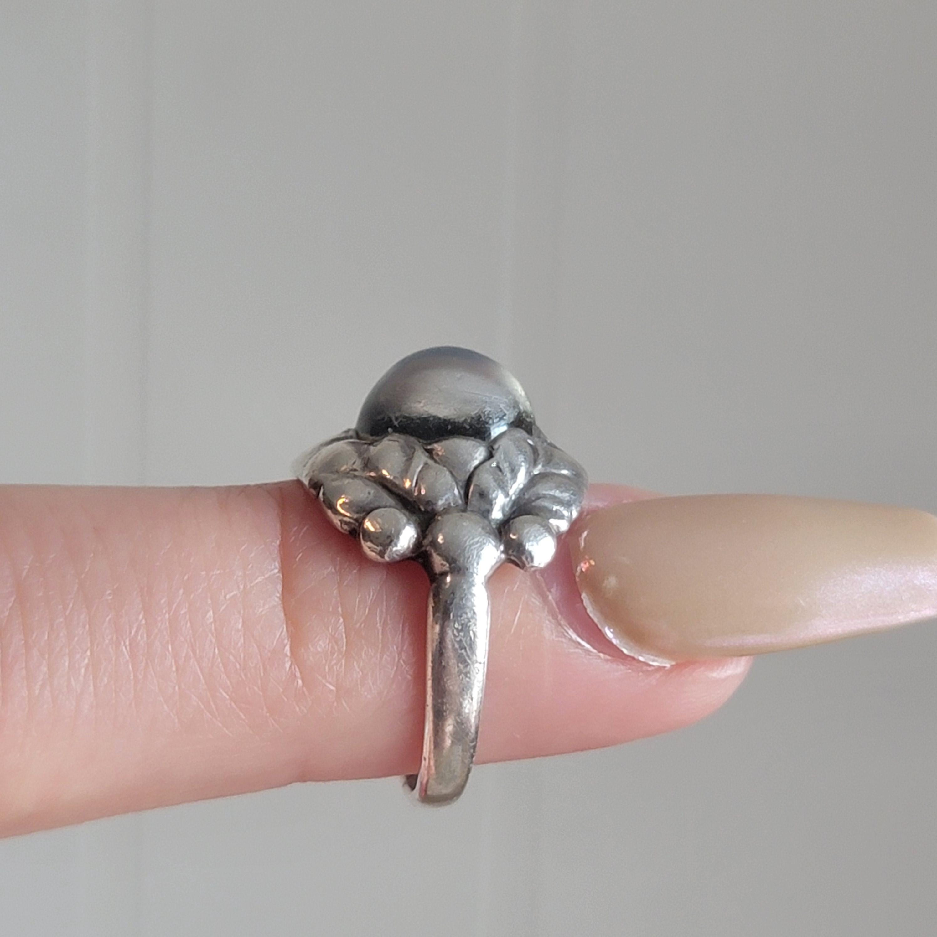Vintage Georg Jensen Denmark 11 B Sterling Silver and Blue