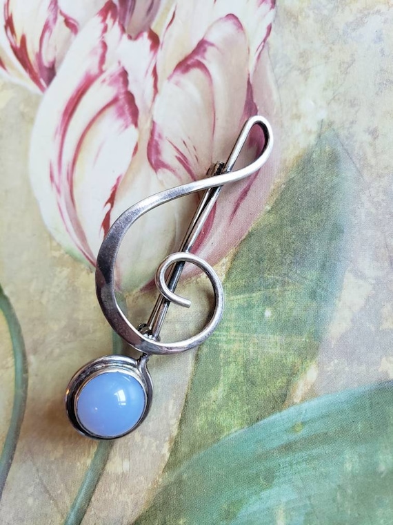 Vintage GFMW Great Falls Metal Works Sterling Silver G Clef Pin or
