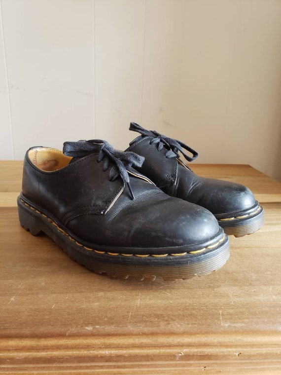 Vintage Black Leather Oxfords 3 Eye Doc Marten Dr