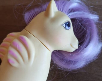 Vintage My Little Pony Baby Sea Pony  Sea Star Seahorse Yellow with Purple Hair