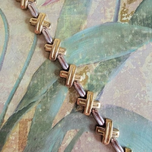 Vintage Milor Sterling Silver and Gold Wash X Bracelet Made in Italy